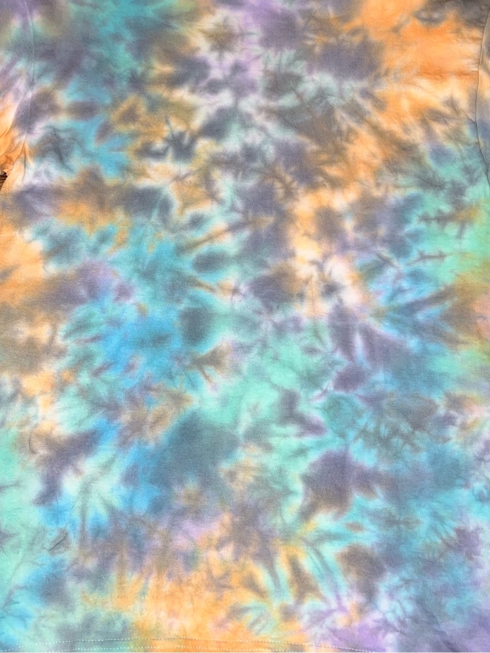 Halloween Tie Dye Handmade Colorful Short Sleeve Crewneck Cotton Shirt Size M - Picture 2 of 7